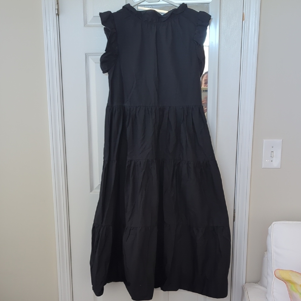 🖤 100% Cotton  Black Sleeveless Dress - ITALY CHEPE 🖤